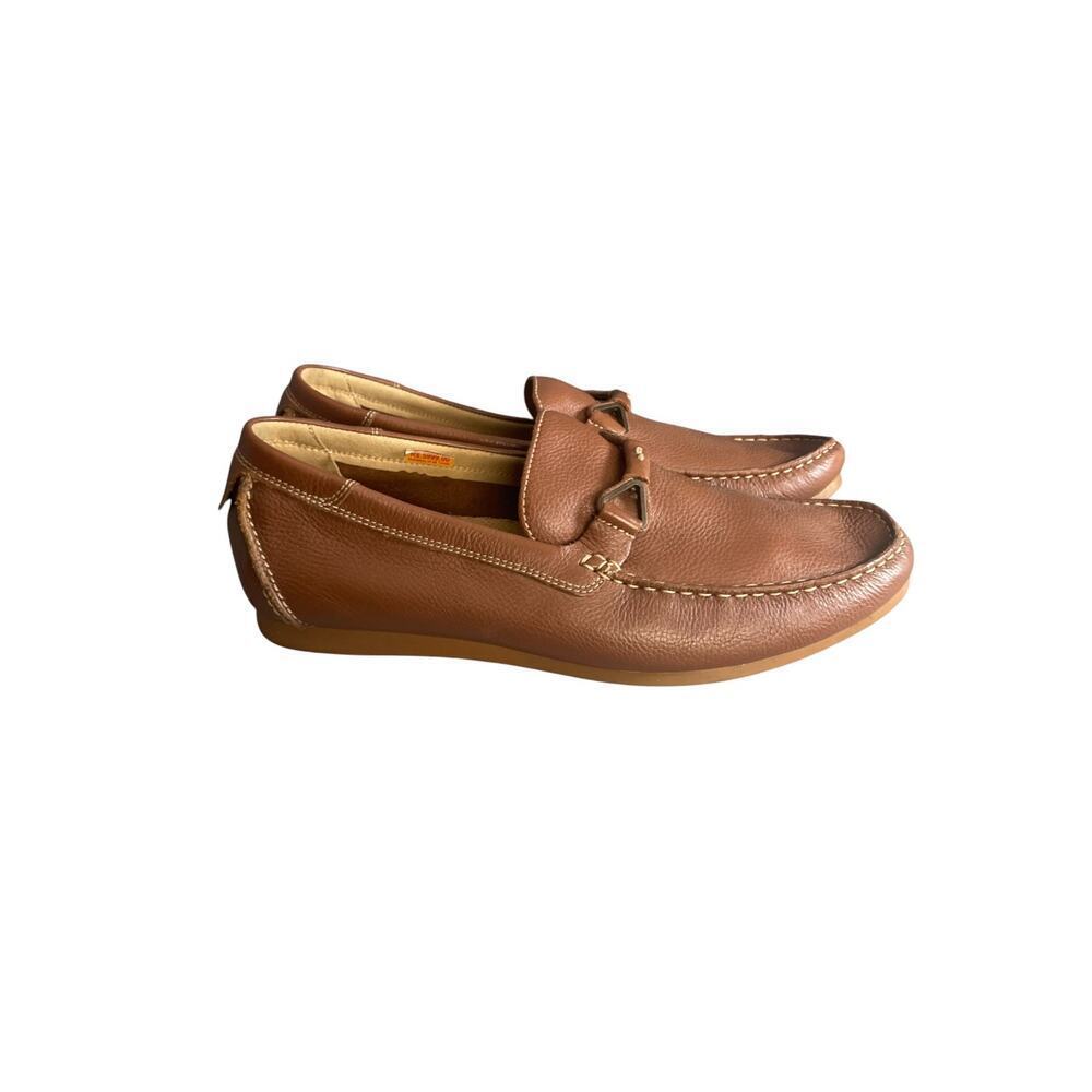 Hush Puppies Men’s Shane Bit Brown Leather Slip On Loafers Size-10.5